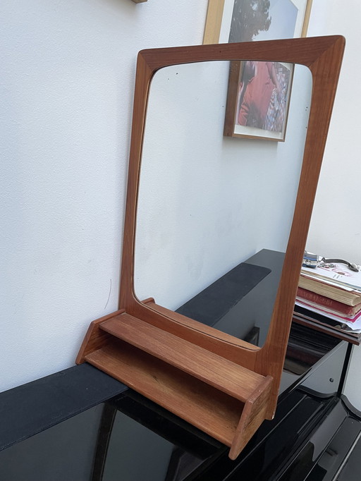 Petit miroir danois en teck 1960