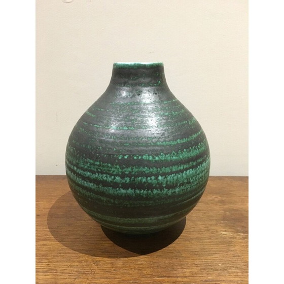 Image 1 of Vase vintage en céramique verte, 1950