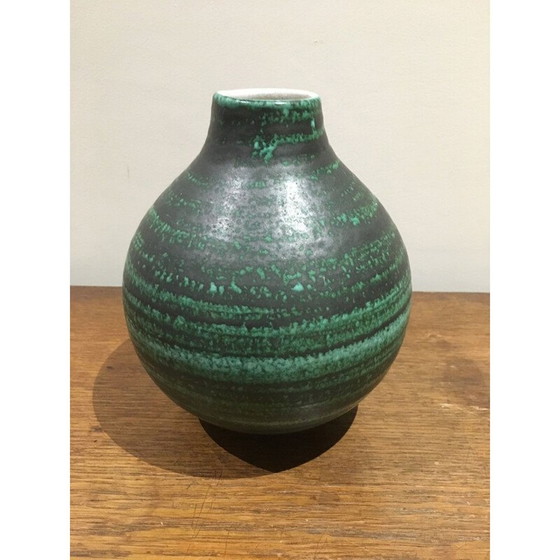Image 1 of Vase vintage en céramique verte, 1950