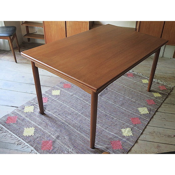 Image 1 of Table de salle à manger danoise en teck du milieu du siècle, années 1960