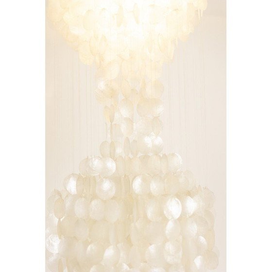 Image 1 of Lampe suspendue vintage en pétales de nacre, 1960s
