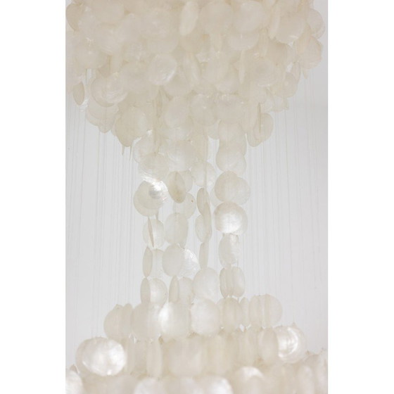 Image 1 of Lampe suspendue vintage en pétales de nacre, 1960s