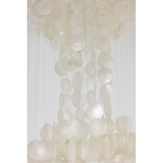 Image 1 of Lampe suspendue vintage en pétales de nacre, 1960s