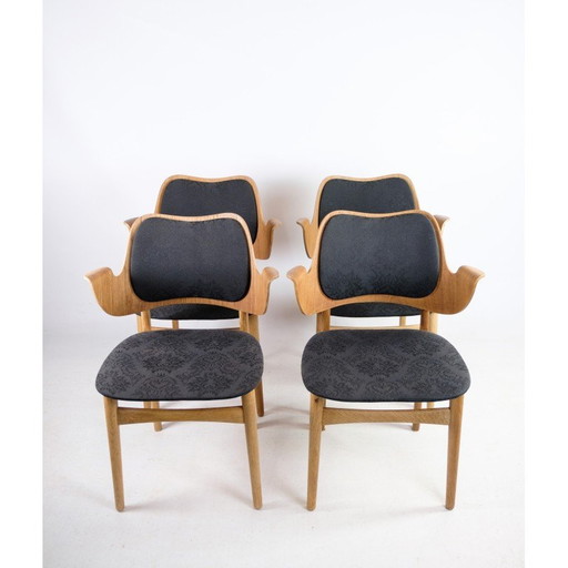 Ensemble de 4 fauteuils vintage modèle 107 en chêne et teck par Hans Olsen pour Bramin, 1960