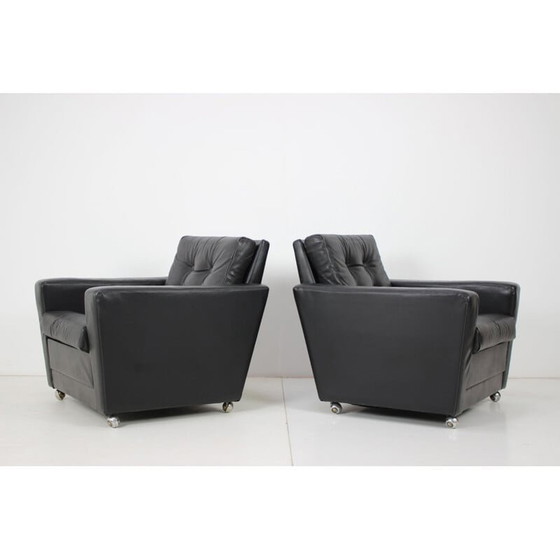 Image 1 of Fauteuils en cuir vintage, Finlande 1970