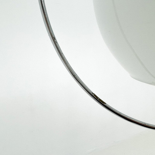 Lampe suspendue vintage en verre et chrome