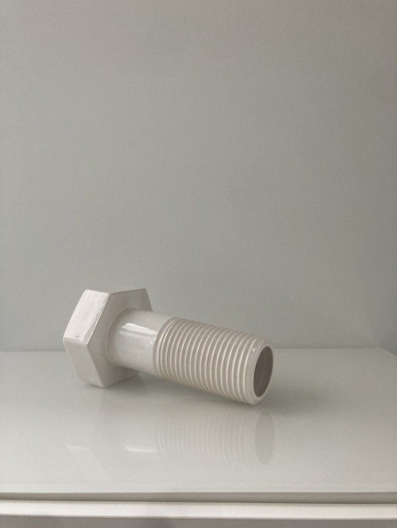 Image 1 of Vissez-le ! Vase en céramique blanche, Dutch Design