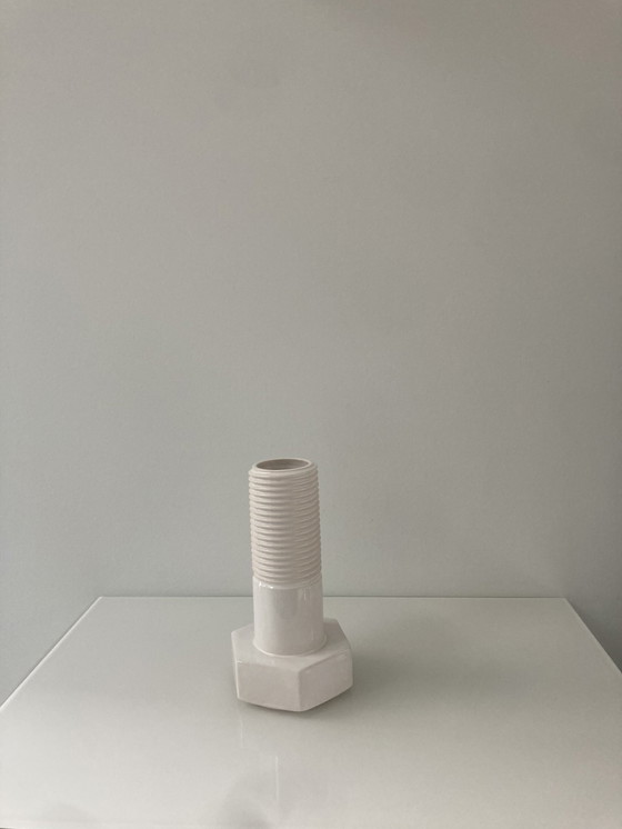 Image 1 of Vissez-le ! Vase en céramique blanche, Dutch Design