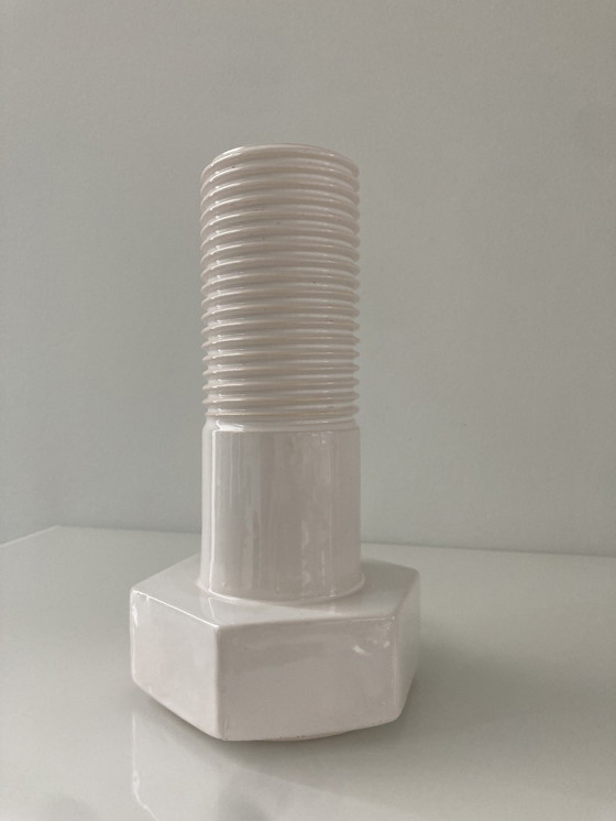 Image 1 of Vissez-le ! Vase en céramique blanche, Dutch Design