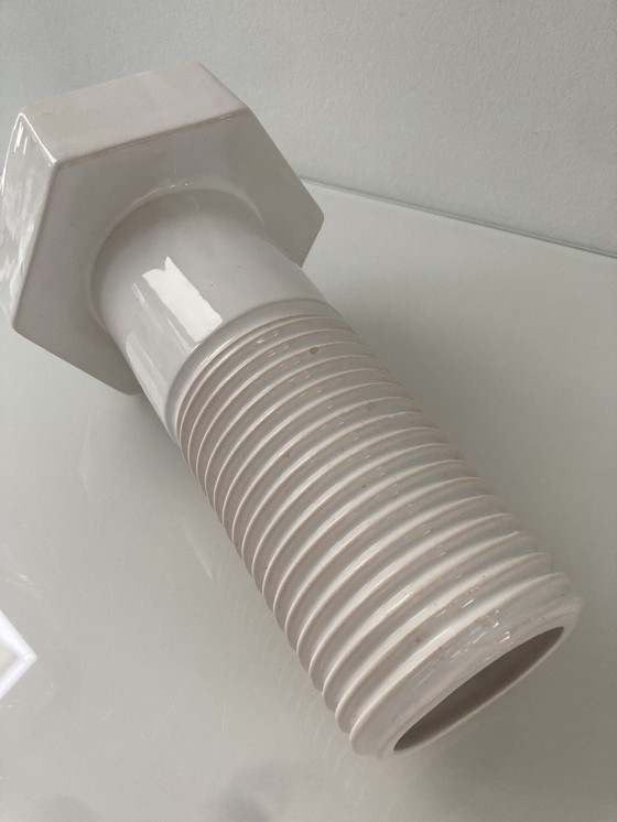 Image 1 of Vissez-le ! Vase en céramique blanche, Dutch Design