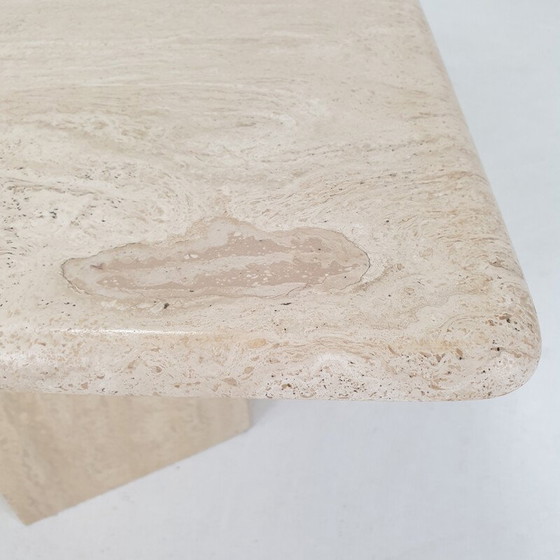 Image 1 of Table basse italienne vintage en travertin, 1980