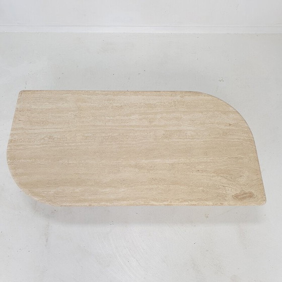 Image 1 of Table basse italienne vintage en travertin, 1980