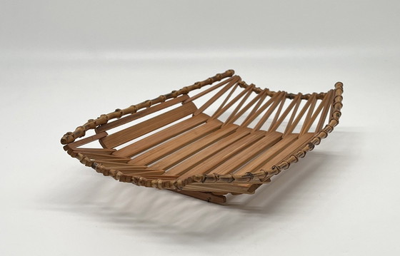 Image 1 of Mid Century Corbeille à fruits en bambou, bol
