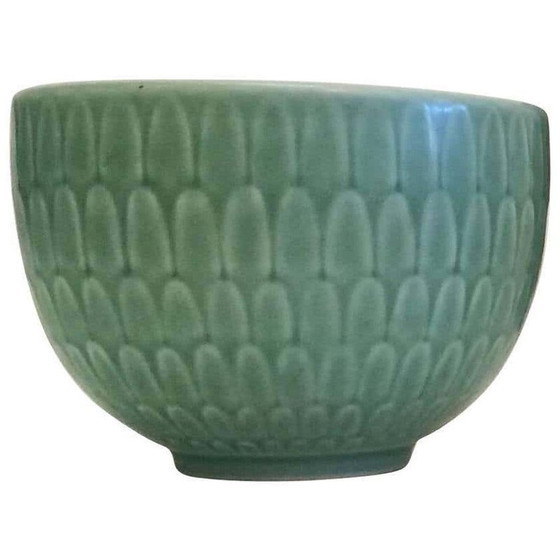 Image 1 of Bol vintage vert par Marselis Bowl Royal Copenhagen Nils Thorsson, 1950