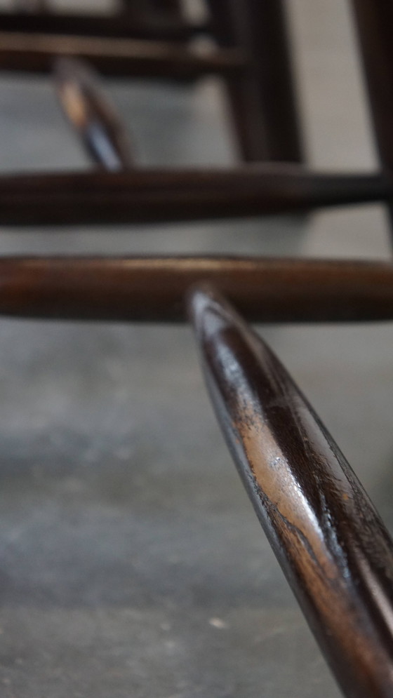 Image 1 of 4 X Chaise de bar vintage en bois