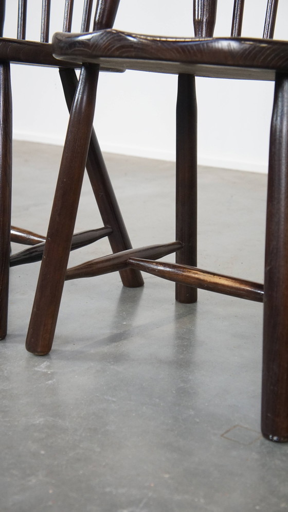 Image 1 of 4 X Chaise de bar vintage en bois