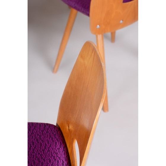 Image 1 of Ensemble de 4 chaises de salle à manger du milieu du siècle par František Jirák pour Tatra Nábytok