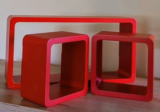 Etagères Vintage • Éléments Modulables • Bois Laqué • 1980