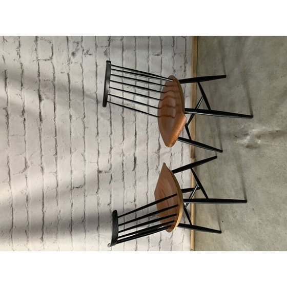 Image 1 of Paire de chaises de salle à manger vintage en contreplaqué de teck par Ilmari Tapiovaara pour Komnik