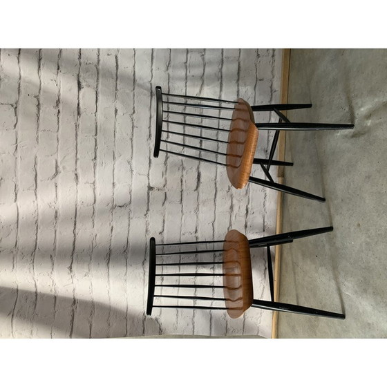 Image 1 of Paire de chaises de salle à manger vintage en contreplaqué de teck par Ilmari Tapiovaara pour Komnik