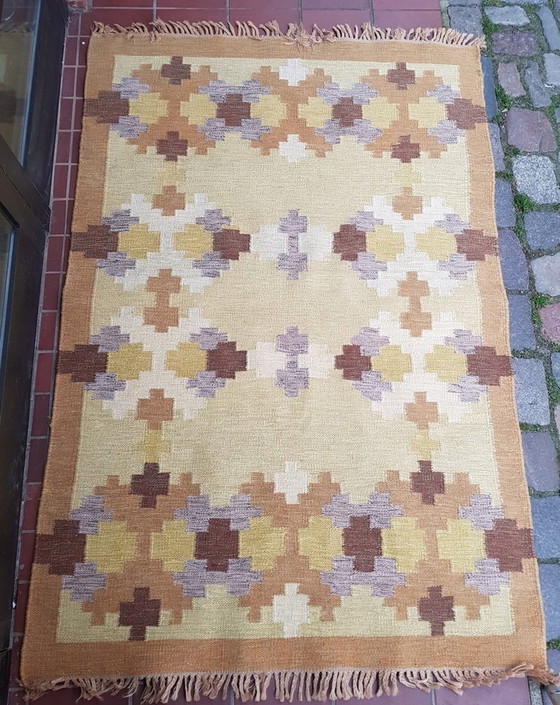 Image 1 of Tapis suédois Mid Century Röllakan, 1960S