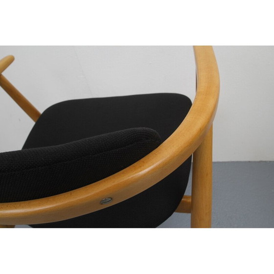 Image 1 of Fauteuil vintage noir en hêtre 1960