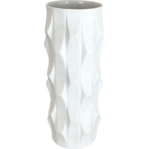 Vase vintage en porcelaine Op Art par Heinrich Fuchs pour Hutschenreuther, Allemagne 1970