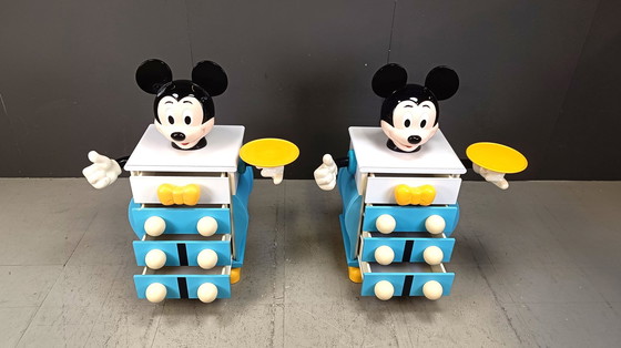 Image 1 of Paire de rares commodes Mickey Mouse de Starform, France, 1988