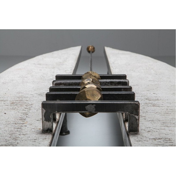 Image 1 of Table basse vintage en acier et pierre par Thomas Serruys Metal and Stone, 2019