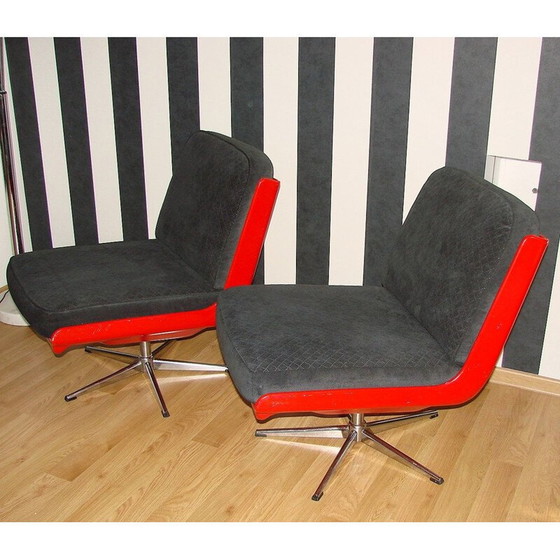 Image 1 of Paire de fauteuils vintage en fibre de verre laquée, Allemagne années 1960