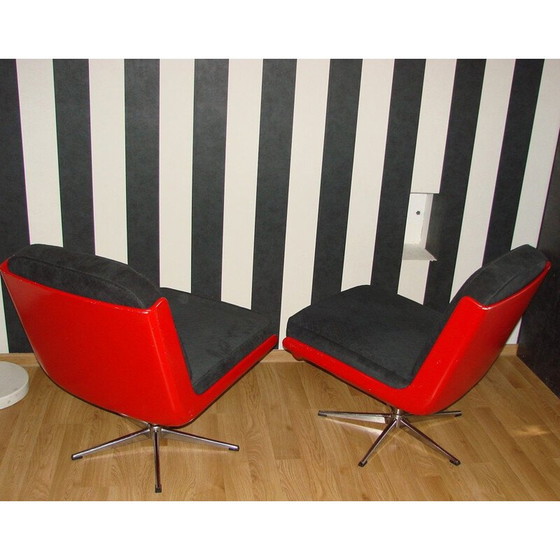 Image 1 of Paire de fauteuils vintage en fibre de verre laquée, Allemagne années 1960