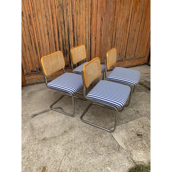 Image 1 of Ensemble de 4 chaises italiennes vintage B32 Cesca par Marcel Breuer, 1970