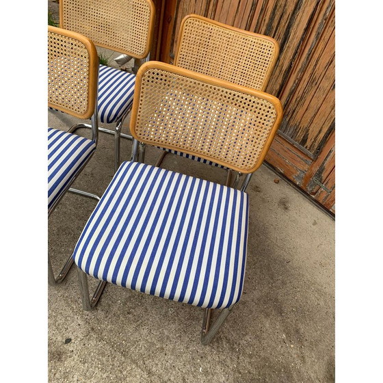 Image 1 of Ensemble de 4 chaises italiennes vintage B32 Cesca par Marcel Breuer, 1970