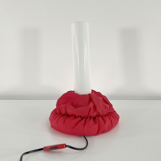 Image 1 of Lampe de table Cloche rouge par De Pas, Durbino et Lomazzi pour Sirrah, 1980S