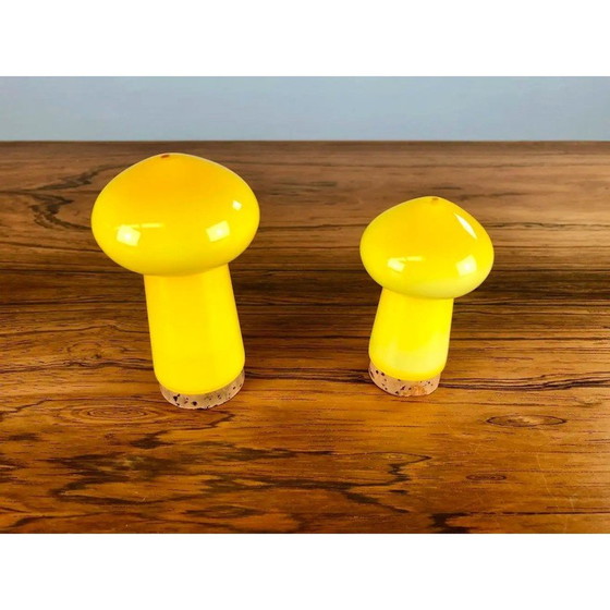 Image 1 of Ensemble sel et poivre vintage danois en verre jaune par Michael Bang pour Holmegaard, 1970