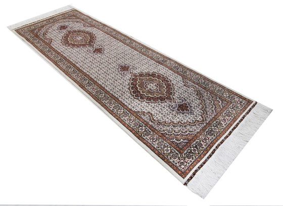 Image 1 of Tapis persan original noué à la main Tabriz 50 Raj Fin avec soie 247 X 80 cm Top condition Nouveau