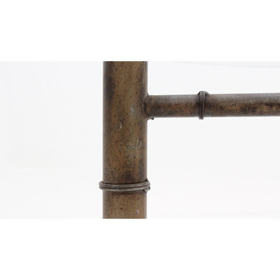 Image 1 of Table basse vintage en métal, faux bambou, Italie 1970