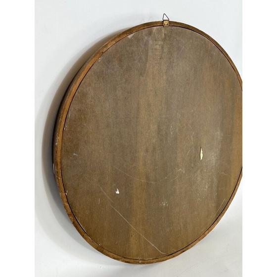 Image 1 of Miroir mural rond en bois italien, 1950