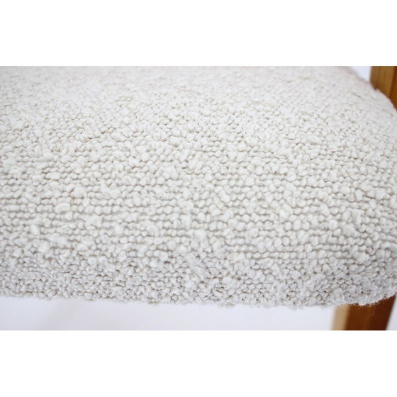 Image 1 of Ensemble de 4 chaises vintage en bois courbé et tissu bouclé par Ludvík Volák pour Dřevopodnik Holešov, Tchécoslovaquie 1970