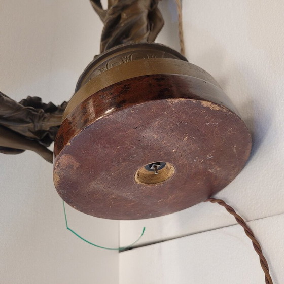 Image 1 of Paire de lampes de table vintage en bois et calamine
