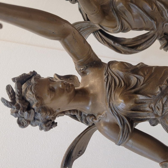 Image 1 of Paire de lampes de table vintage en bois et calamine