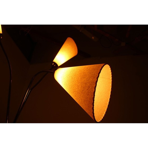 Image 1 of Lampadaire vintage chromé avec abat-jour, Tchécoslovaquie 1960