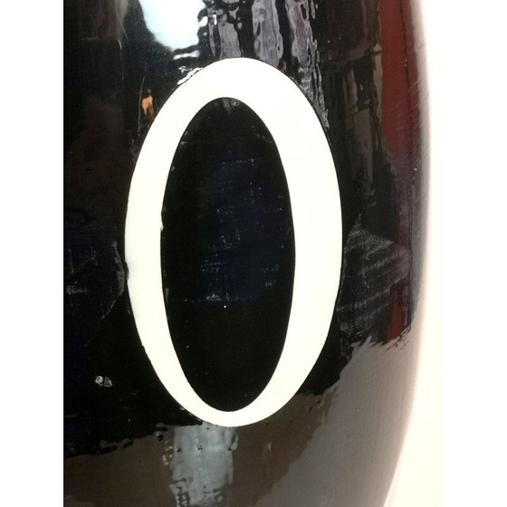 Image 1 of Vase de sol vintage bicolore noir et blanc, 1960