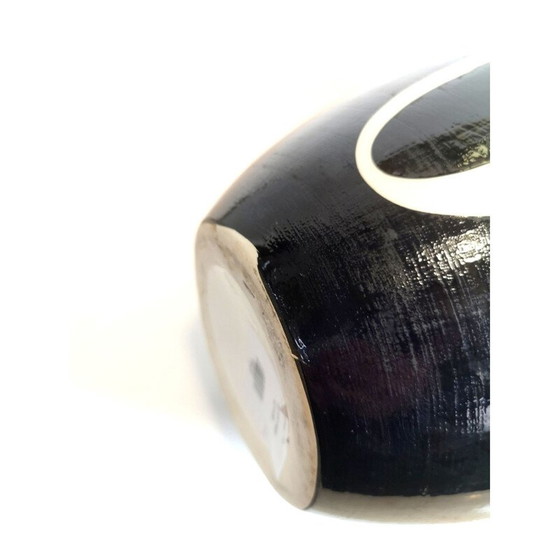 Image 1 of Vase de sol vintage bicolore noir et blanc, 1960