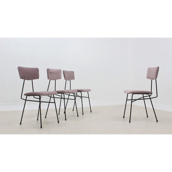 Image 1 of Ensemble de 4 chaises de salle à manger italiennes vintage, années 1950