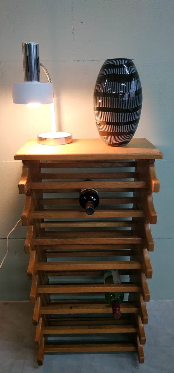 Image 1 of Porte-bouteilles en chêne de style scandinave des années 70