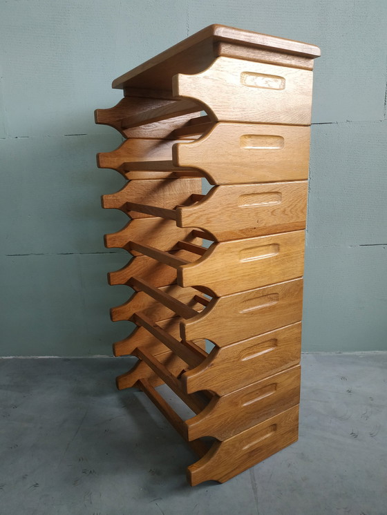 Image 1 of Porte-bouteilles en chêne de style scandinave des années 70