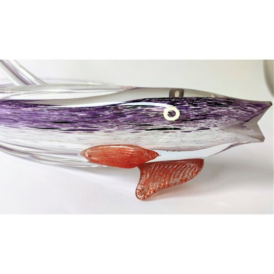 Image 1 of Statuette vintage en verre représentant un poisson