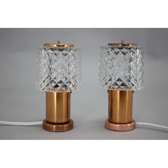 Image 1 of Paire de lampes de table vintage en cuivre par Kamenicky Senov, Tchécoslovaquie