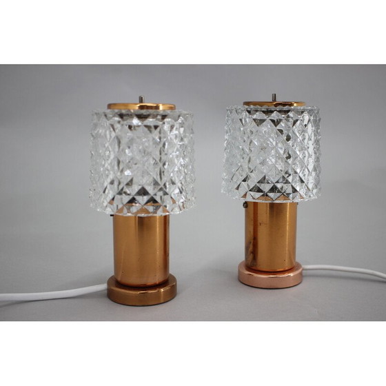 Image 1 of Paire de lampes de table vintage en cuivre par Kamenicky Senov, Tchécoslovaquie